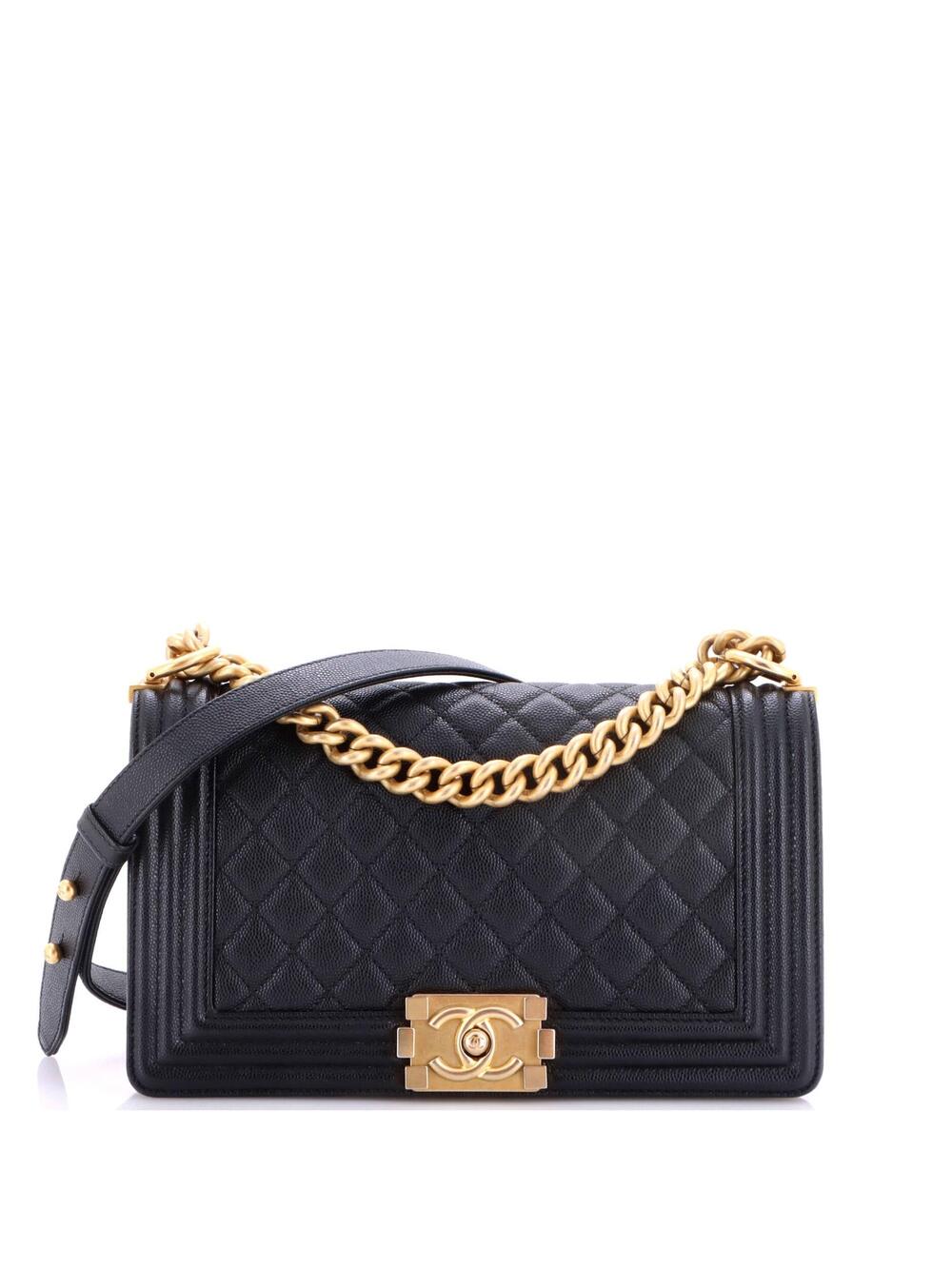 Chanel Boy Flap Bag Quilted Caviar Old #357292C46B